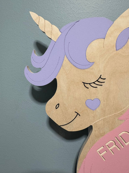 Personlig barnelampe med navn - Enhjørning