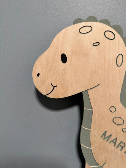 Personlig barnelampe med navn - Dinosaur