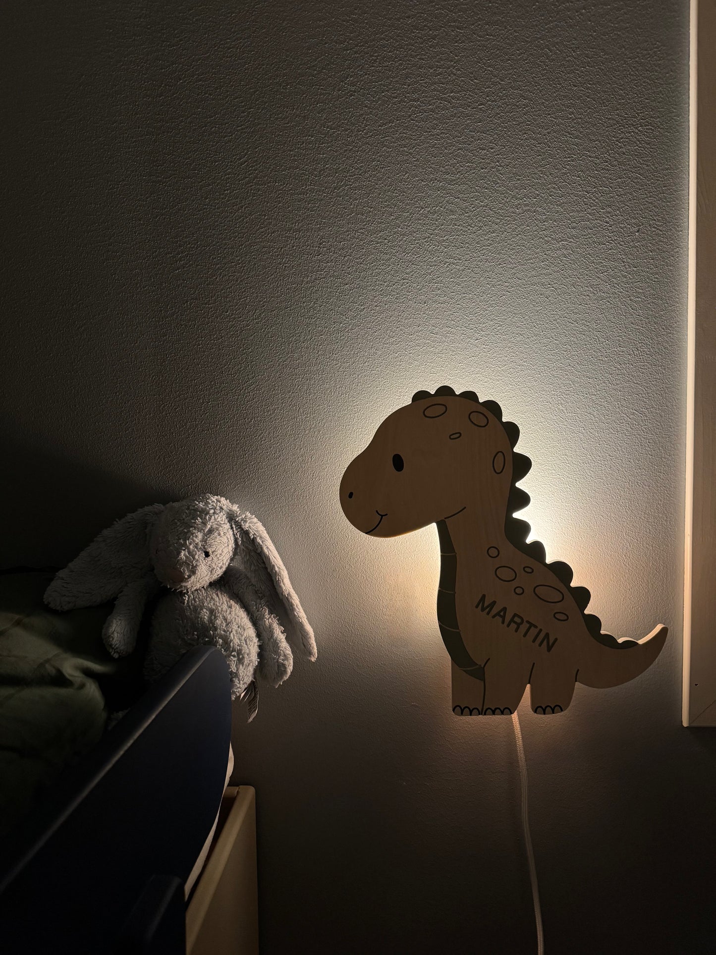 Personlig barnelampe med navn - Dinosaur